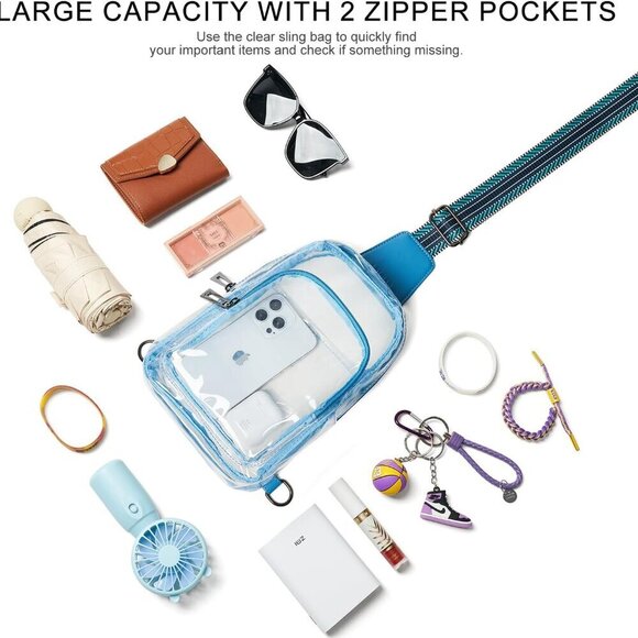 Clear Stadium Bag Crossbody Purse for WomenTransparent Sports Concerts - Picture 3 of 8